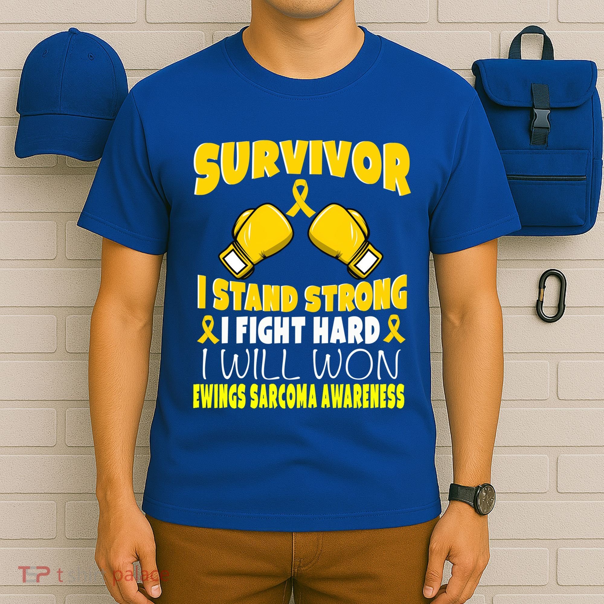 Survivor I Fight Hard Ewings Sarcoma Awareness Cool Gift T-Shirt