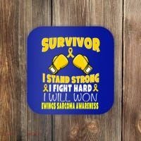 Survivor I Fight Hard Ewings Sarcoma Awareness Cool Gift Coaster thumb 0