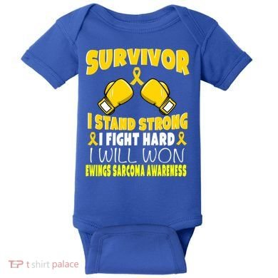 Survivor I Fight Hard Ewings Sarcoma Awareness Cool Gift Baby Bodysuit