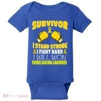 Survivor I Fight Hard Ewings Sarcoma Awareness Cool Gift Baby Bodysuit thumb 0