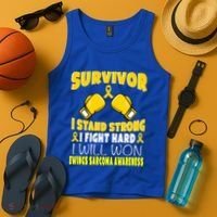 Survivor I Fight Hard Ewings Sarcoma Awareness Cool Gift Tank Top thumb 4