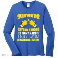 Survivor I Fight Hard Ewings Sarcoma Awareness Cool Gift Women's Long Sleeve Shirt thumb 0