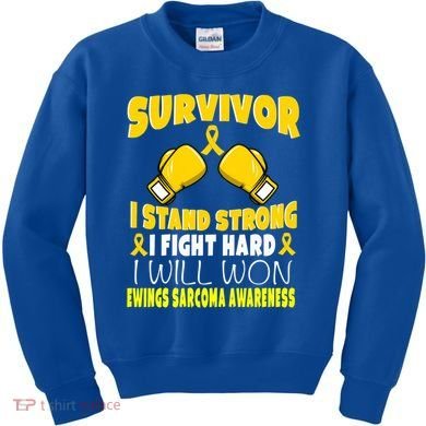 Survivor I Fight Hard Ewings Sarcoma Awareness Cool Gift Kids Sweatshirt
