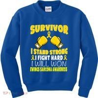 Survivor I Fight Hard Ewings Sarcoma Awareness Cool Gift Kids Sweatshirt thumb 0