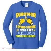 Survivor I Fight Hard Ewings Sarcoma Awareness Cool Gift Kids Long Sleeve Shirt thumb 0