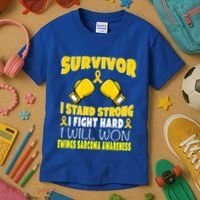 Survivor I Fight Hard Ewings Sarcoma Awareness Cool Gift Kids T-Shirt thumb 3