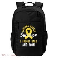 Survivor I Fought Hard And Won Sarcoma Cancer Awareness Gift Backpack thumb 0
