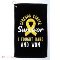 Survivor I Fought Hard And Won Sarcoma Cancer Awareness Gift Golf Towel thumb 0