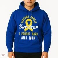 Survivor I Fought Hard And Won Sarcoma Cancer Awareness Gift Hoodie thumb 2