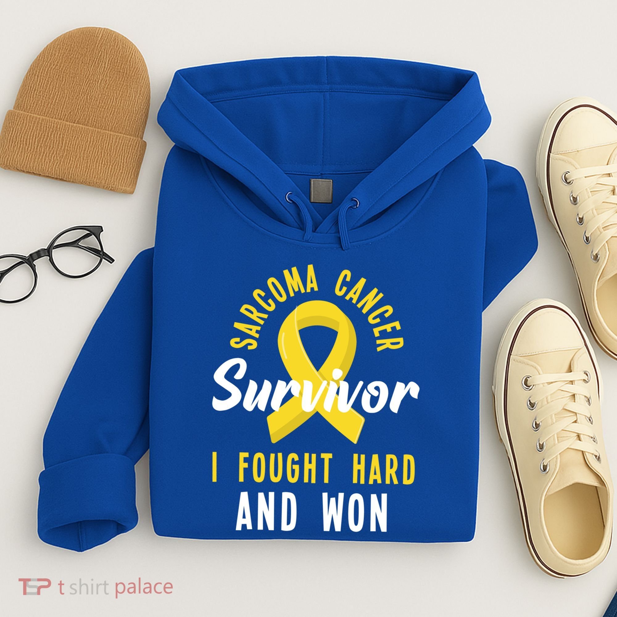 Survivor I Fought Hard And Won Sarcoma Cancer Awareness Gift Hoodie