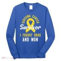 Survivor I Fought Hard And Won Sarcoma Cancer Awareness Gift Long Sleeve Shirt thumb 0
