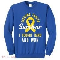 Survivor I Fought Hard And Won Sarcoma Cancer Awareness Gift Sweatshirt thumb 0