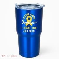 Survivor I Fought Hard And Won Sarcoma Cancer Awareness Gift Tumbler thumb 0