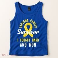 Survivor I Fought Hard And Won Sarcoma Cancer Awareness Gift Tank Top thumb 2