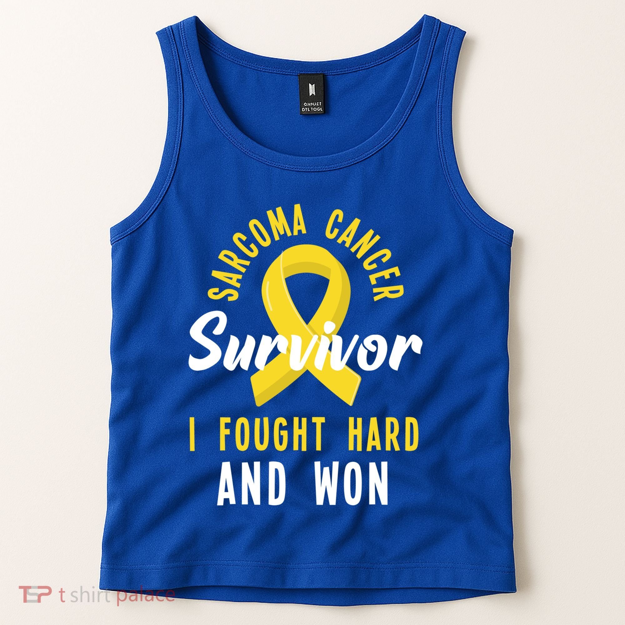 Survivor I Fought Hard And Won Sarcoma Cancer Awareness Gift Tank Top