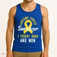 Survivor I Fought Hard And Won Sarcoma Cancer Awareness Gift Tank Top thumb 3