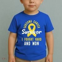 Survivor I Fought Hard And Won Sarcoma Cancer Awareness Gift Toddler T-Shirt thumb 2
