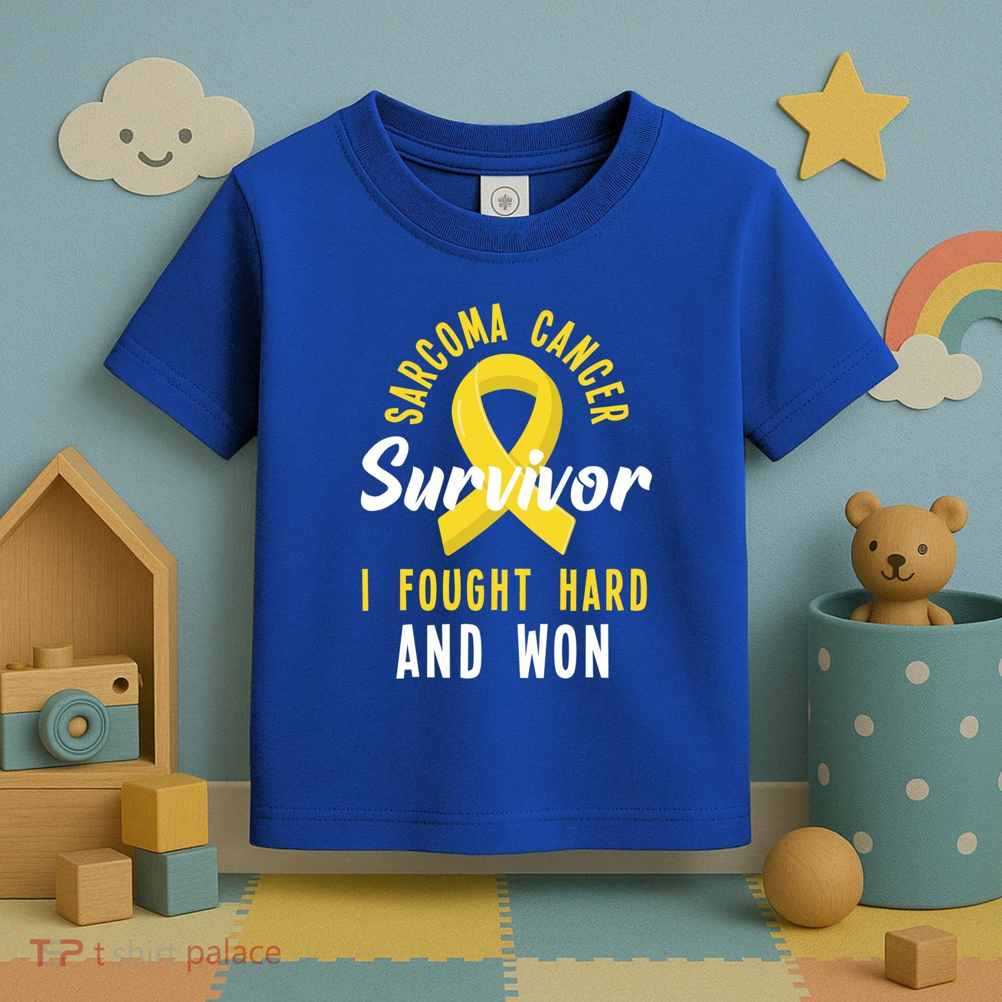 Survivor I Fought Hard And Won Sarcoma Cancer Awareness Gift Toddler T-Shirt