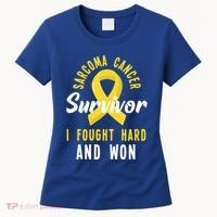 Survivor I Fought Hard And Won Sarcoma Cancer Awareness Gift Women's T-Shirt thumb 0