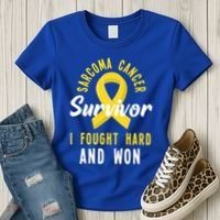 Survivor I Fought Hard And Won Sarcoma Cancer Awareness Gift Women's T-Shirt thumb 3