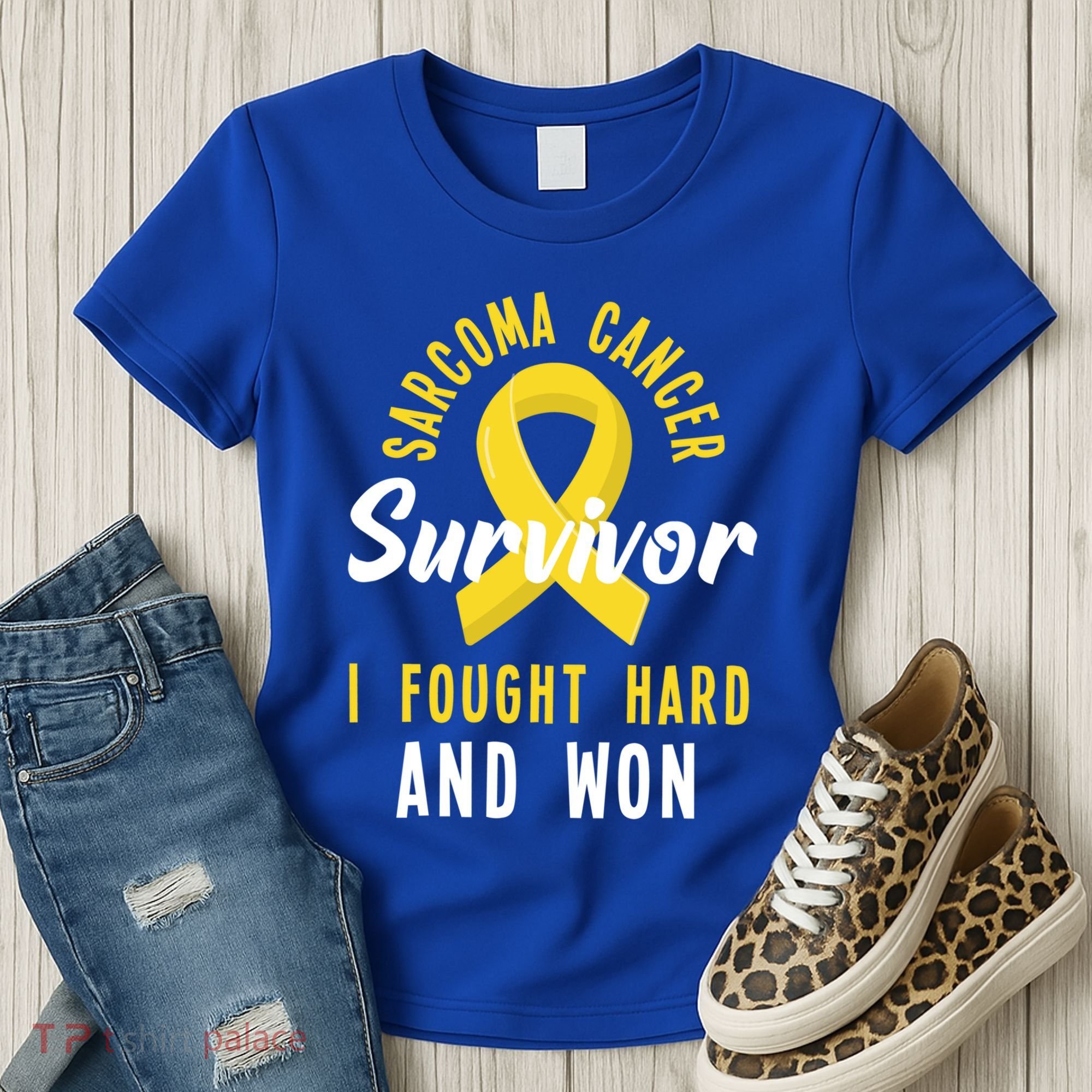 Survivor I Fought Hard And Won Sarcoma Cancer Awareness Gift Women's T-Shirt