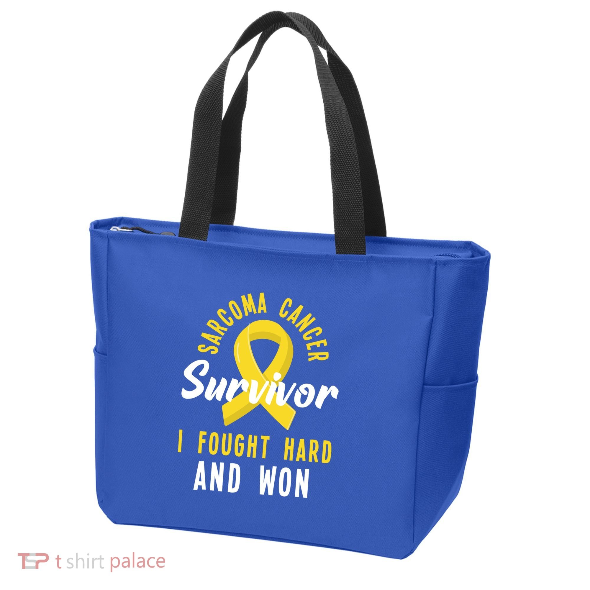 Survivor I Fought Hard And Won Sarcoma Cancer Awareness Gift Tote Bag