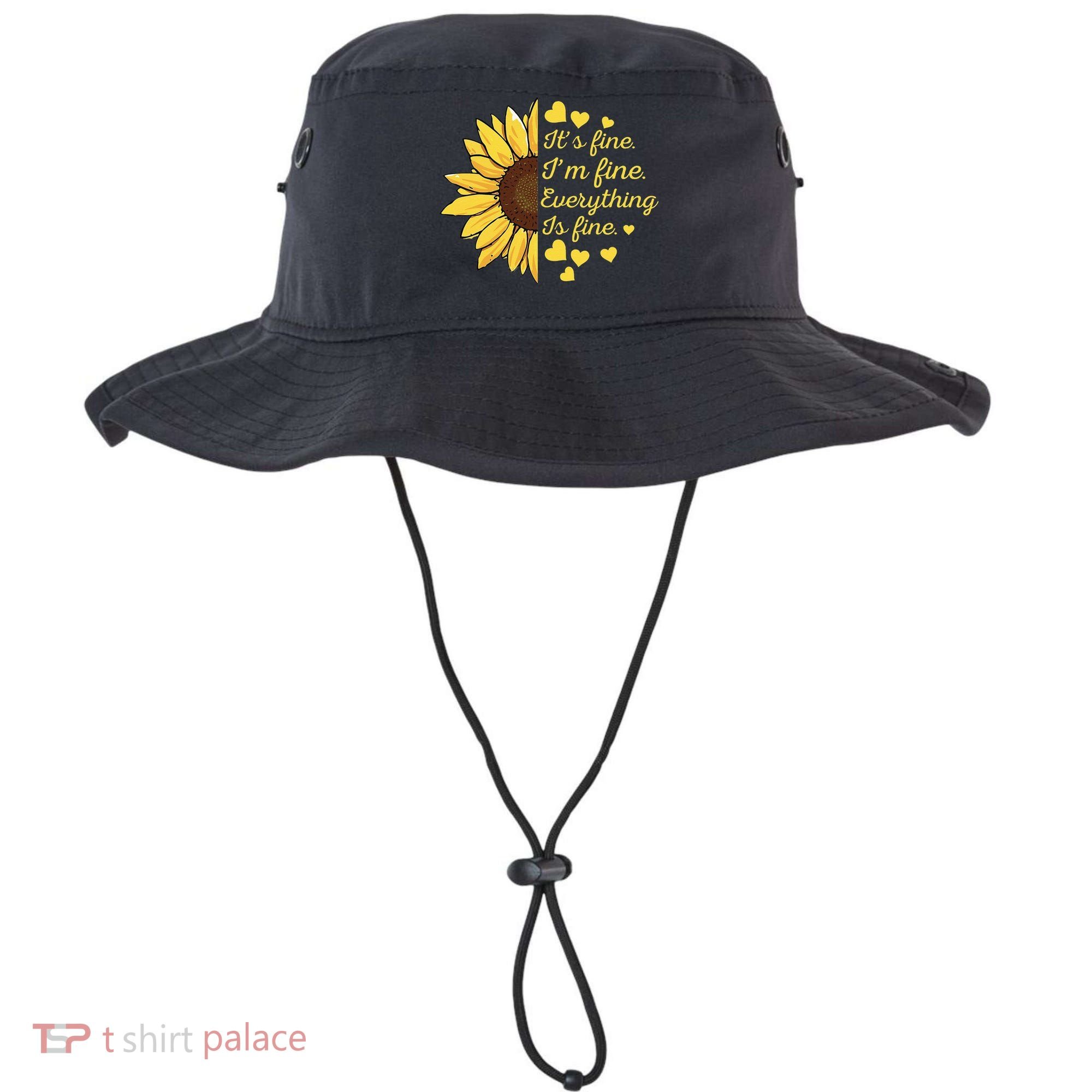 Sunflower It's Fine I'm Fine Everything Is Fine Sunflower Bucket Hat