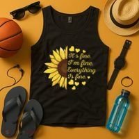 Sunflower It's Fine I'm Fine Everything Is Fine Sunflower Tank Top thumb 4