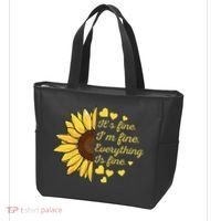 Sunflower It's Fine I'm Fine Everything Is Fine Sunflower Tote Bag thumb 3