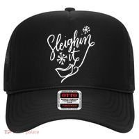Sleighin It Funny Christmas Pun Sleighing Santa Sleigh Xmas Hat thumb 0