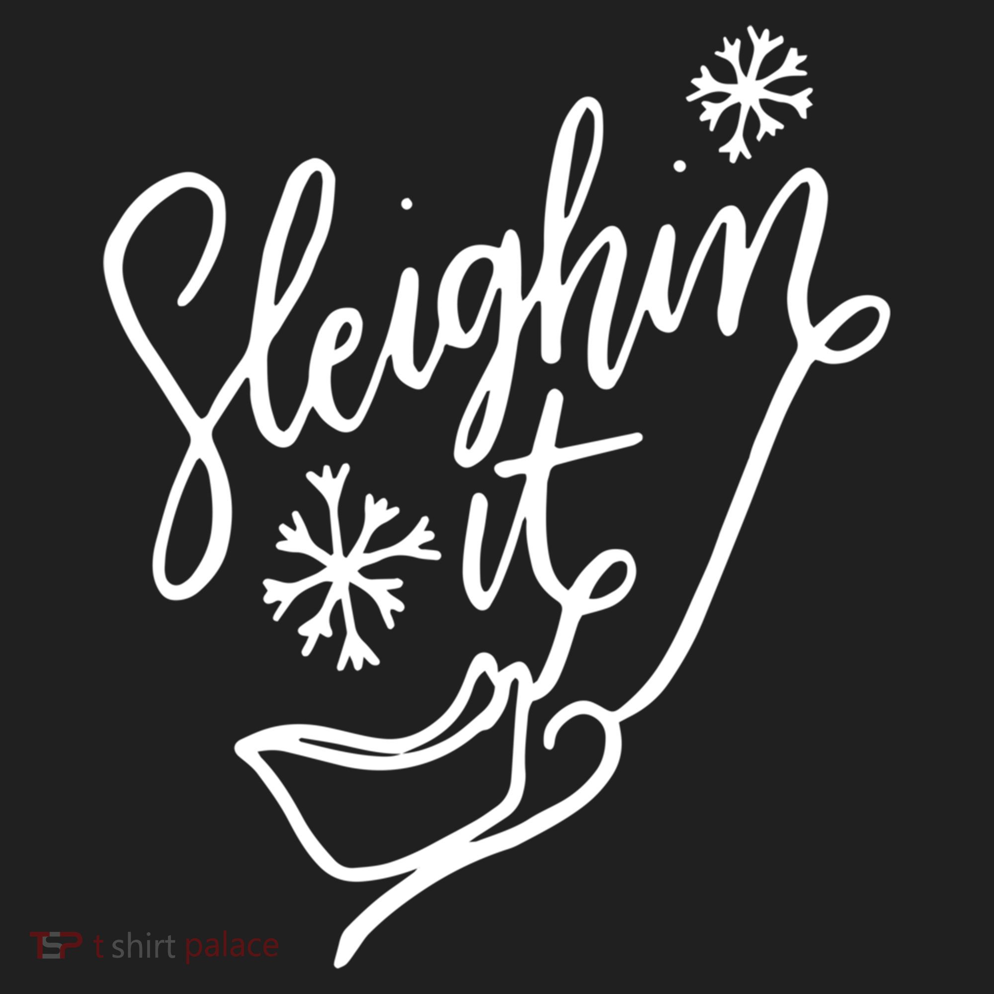 Sleighin It Funny Christmas Pun Sleighing Santa Sleigh Xmas Hat
