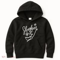 Sleighin It Funny Christmas Pun Sleighing Santa Sleigh Xmas Kids Hoodie thumb 0