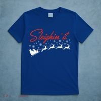Sleighin It Funny Santa Sleigh Christmas Gift Family Xmas Gift T-Shirt thumb 5