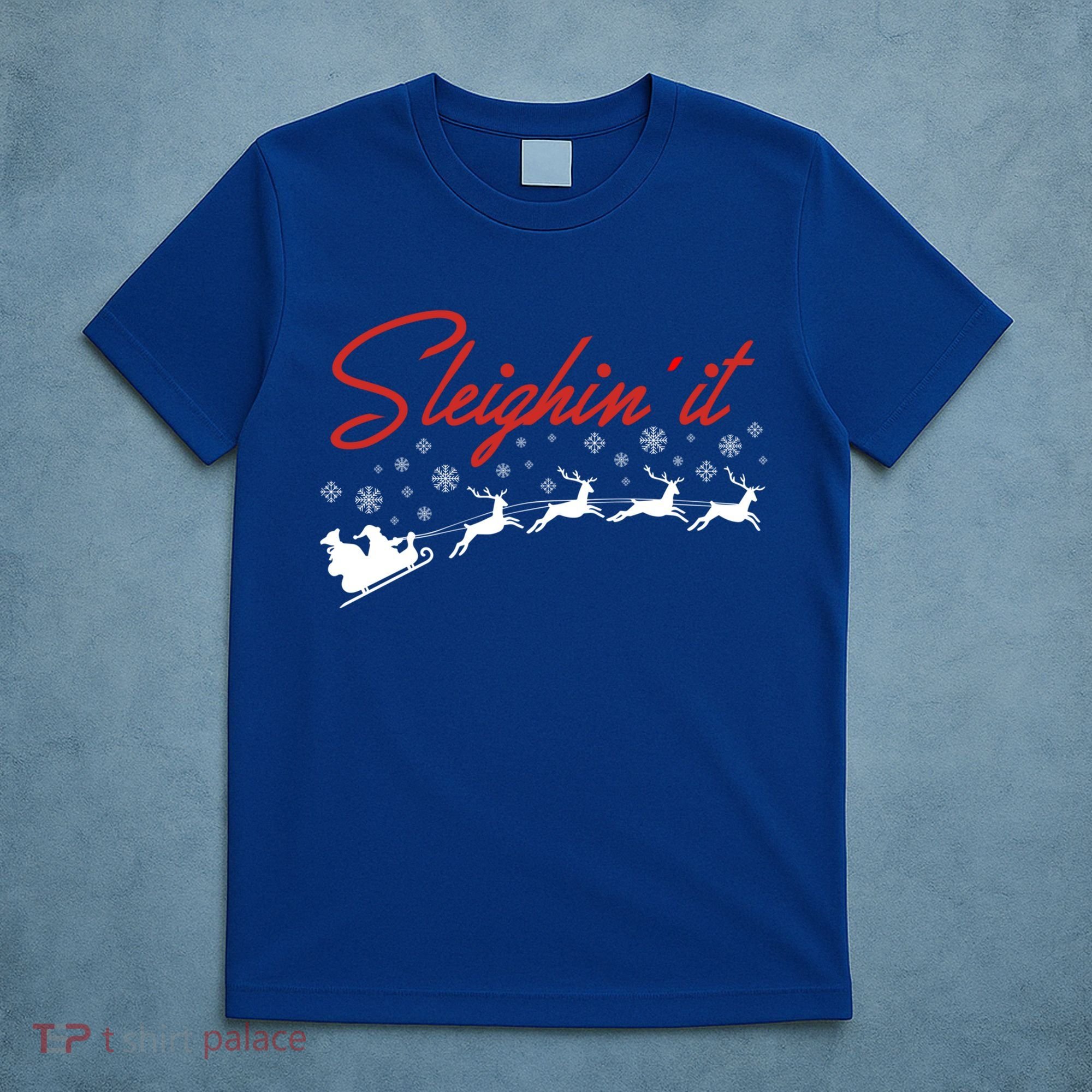 Sleighin It Funny Santa Sleigh Christmas Gift Family Xmas Gift T-Shirt