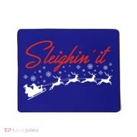 Sleighin It Funny Santa Sleigh Christmas Gift Family Xmas Gift Mousepad thumb 0