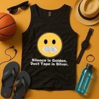 Silence Is Golden Duct Tape Is Silver Tank Top thumb 4