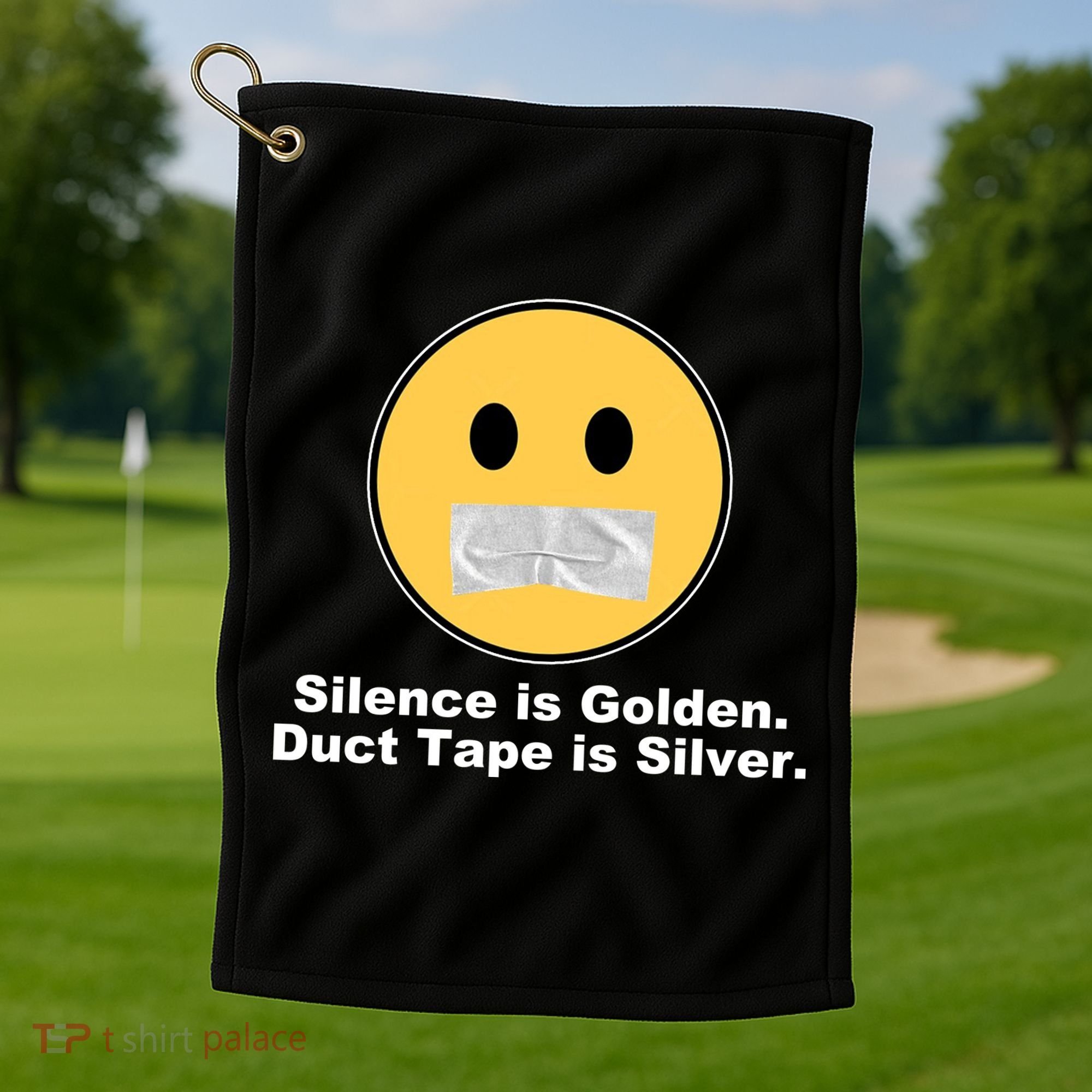Silence Is Golden Duct Tape Is Silver Golf Towel