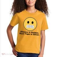 Silence Is Golden Duct Tape Is Silver Kids T-Shirt thumb 2