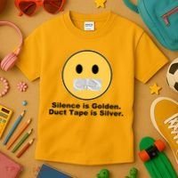 Silence Is Golden Duct Tape Is Silver Kids T-Shirt thumb 3