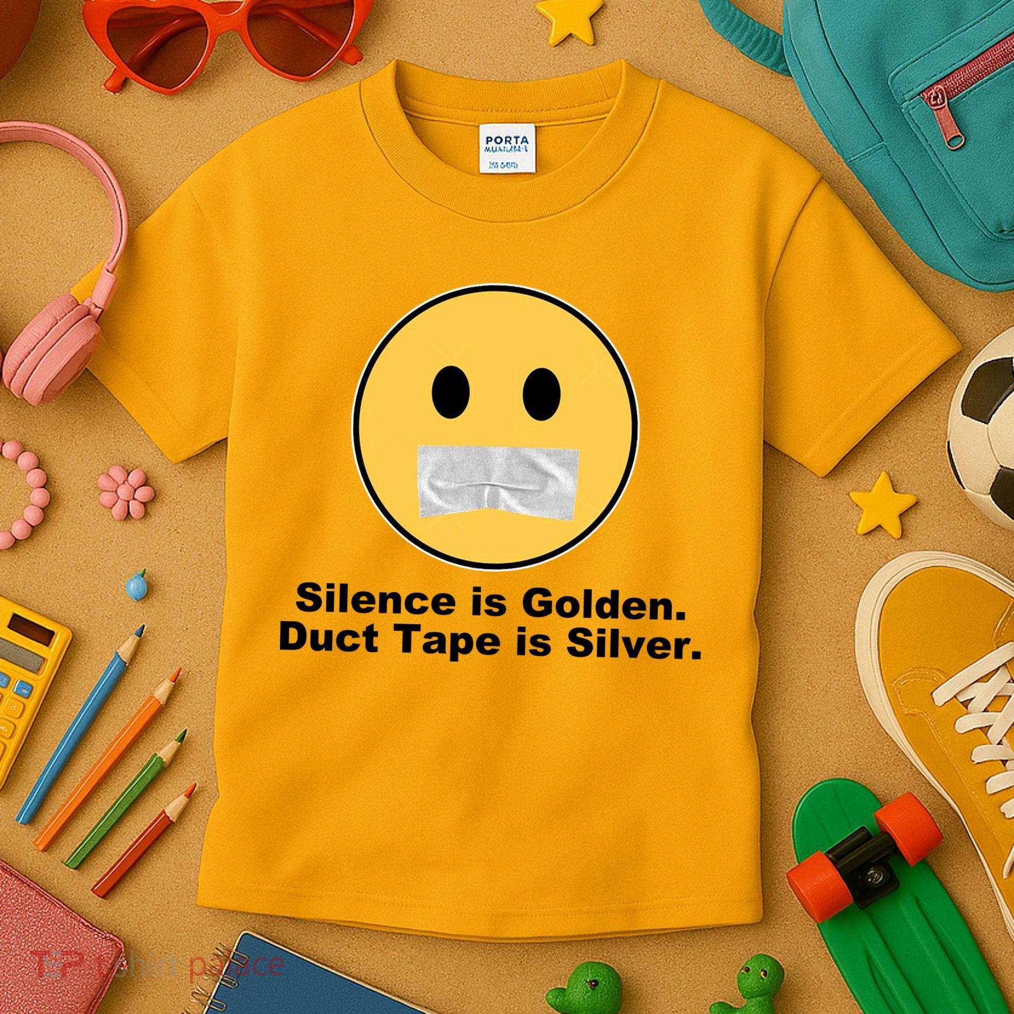 Silence Is Golden Duct Tape Is Silver Kids T-Shirt