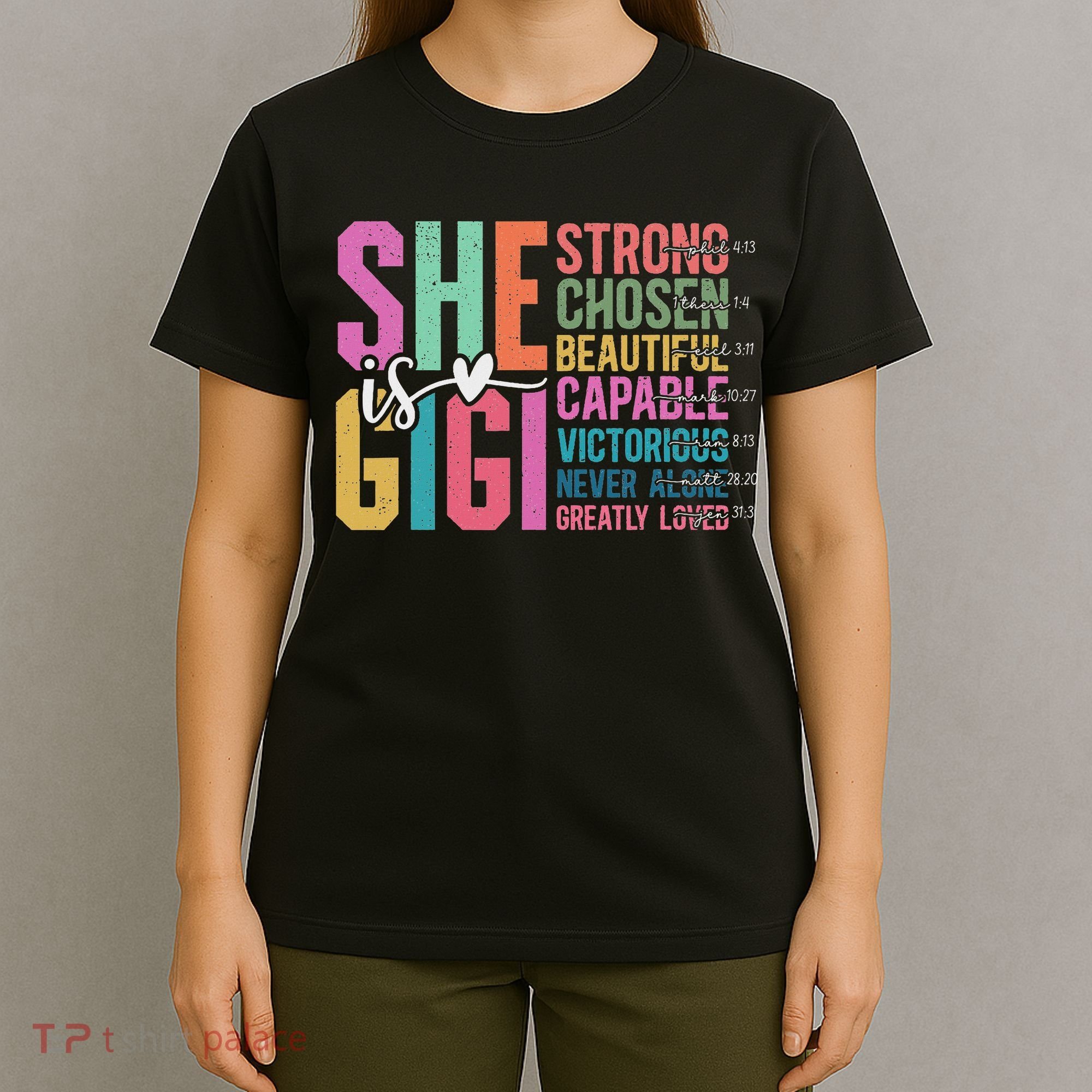She Is Gigi Christian Mother's Day Present For Grandma Women T-Shirt