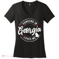 Someone In Georgia Loves Me Women's V-Neck T-Shirt thumb 0