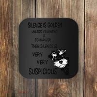 Silence Is Golden Unless You Have Schnauzer Funny Dog Lover Coaster thumb 0