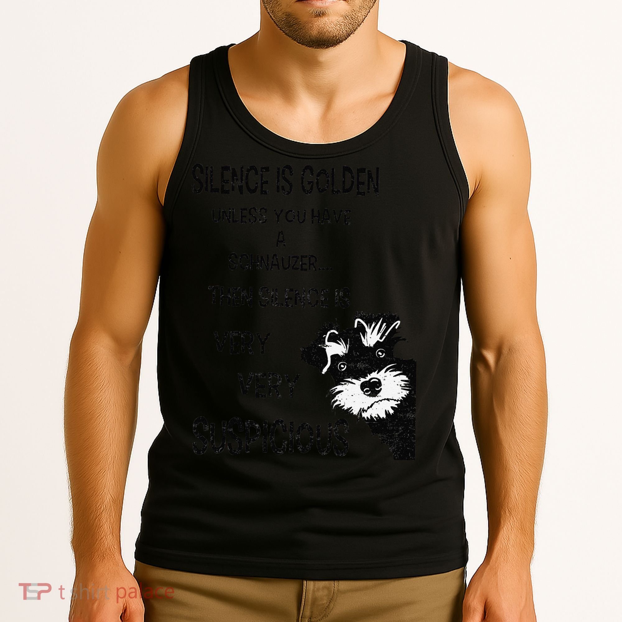 Silence Is Golden Unless You Have Schnauzer Funny Dog Lover Tank Top