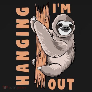 Sloth Im Hanging Out Womens Funnel Neck Pullover Hood