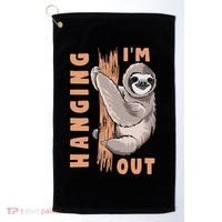 Sloth Im Hanging Out Golf Towel thumb 0