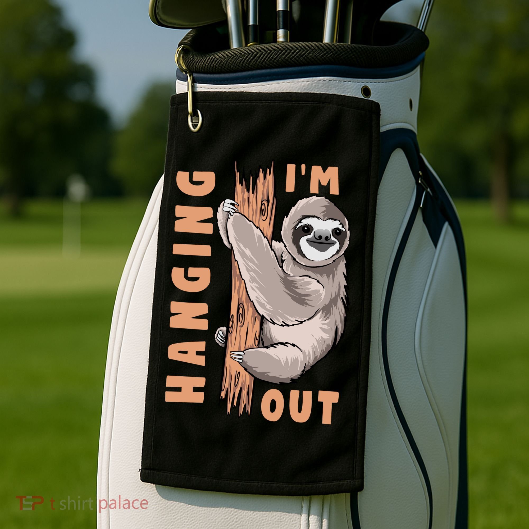 Sloth Im Hanging Out Golf Towel
