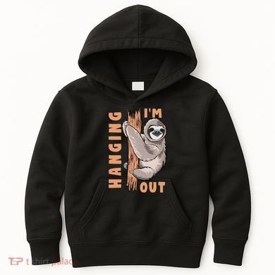 Sloth Im Hanging Out Kids Hoodie