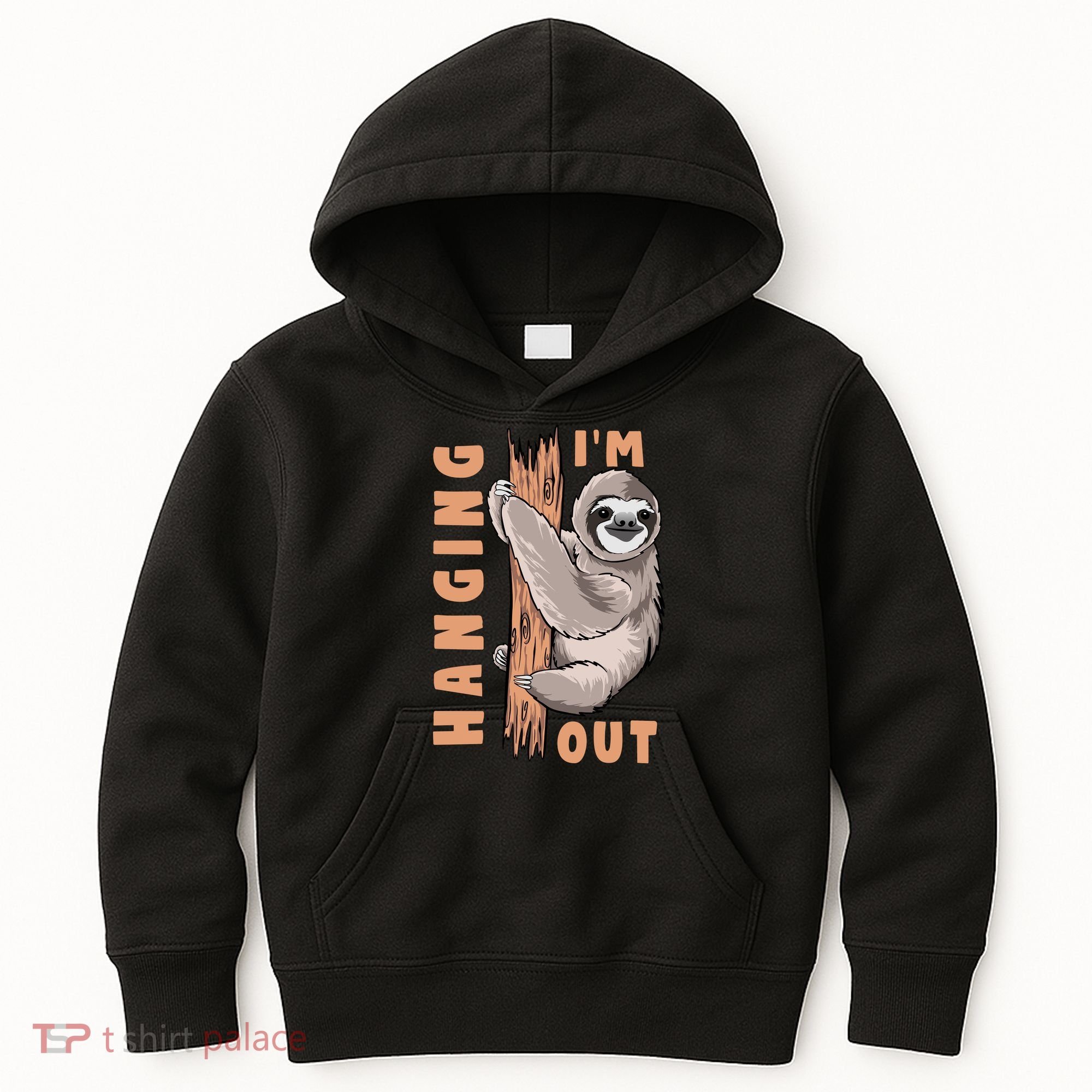 Sloth Im Hanging Out Kids Hoodie