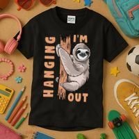 Sloth Im Hanging Out Kids T-Shirt thumb 3